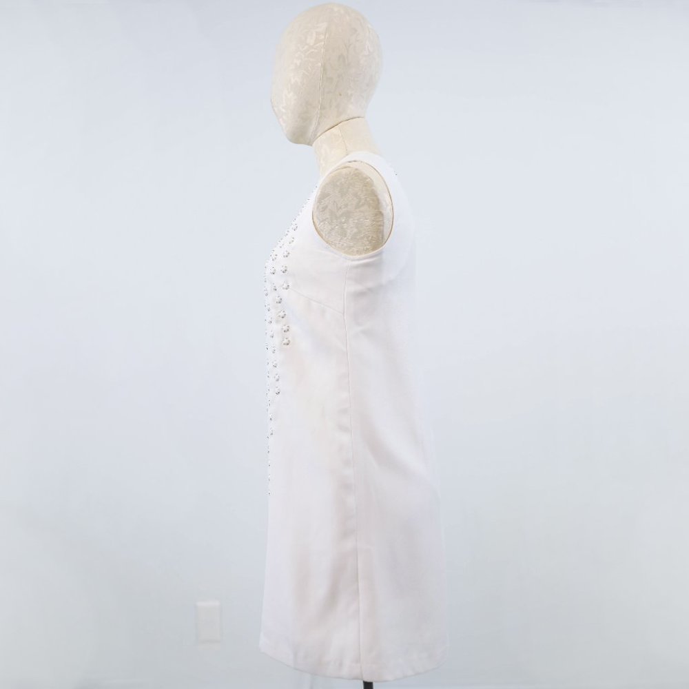 Anthropologie S Retro 60s Mini Dress White - Picture 3 of 8